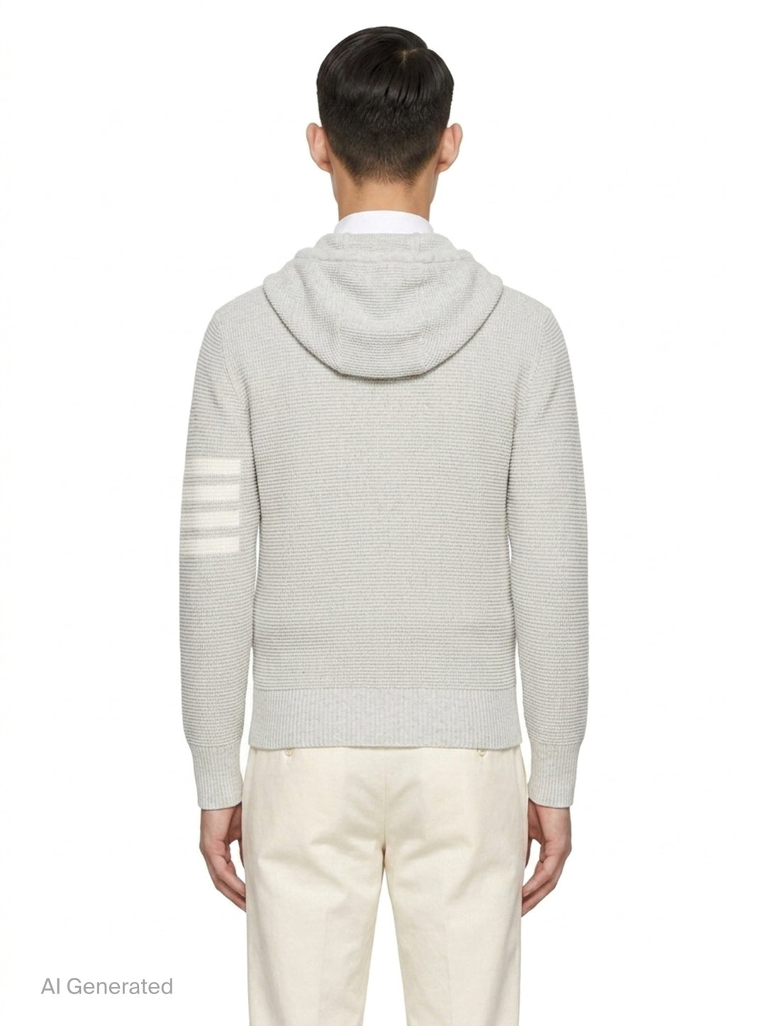 Textured Stitch Relaxed Fit Zip Hoodie | Thom Browne | Club21 - back
