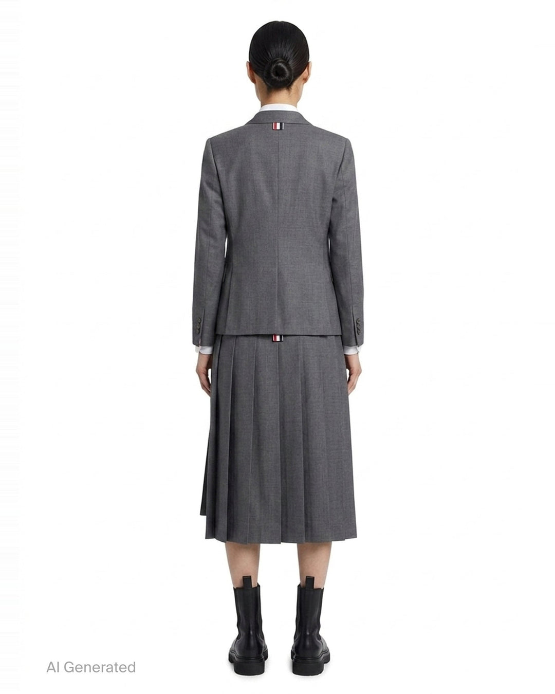 Twill Midi Pleated Skirt | Thom Browne | Club21 - back