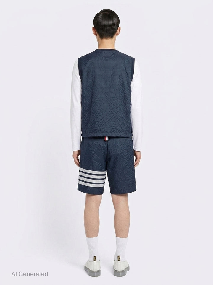 Ultralight Ripstop 4-Bar Mid Thigh Shorts | Thom Browne | Club21 - back