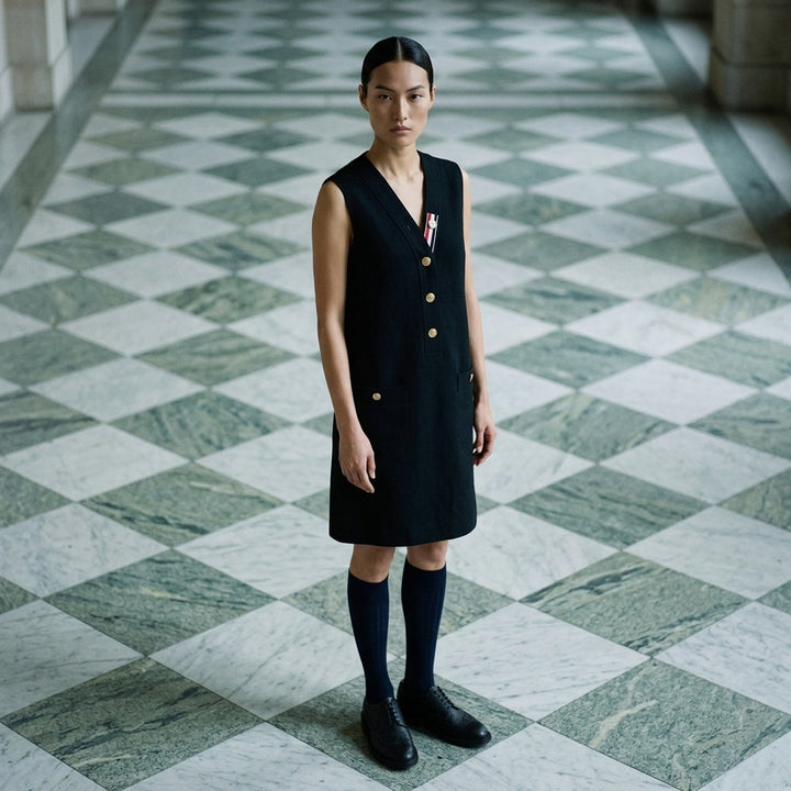 V-Neck Cardigan Dress | Thom Browne | Club21 - lifestyle