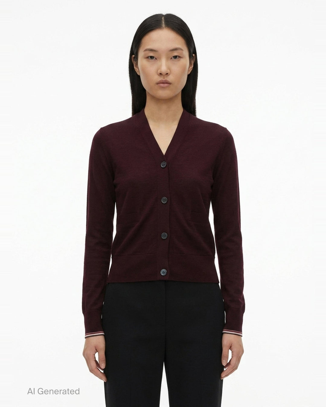 V-Neck Tipping Cardigan | Thom Browne | Club21 - front