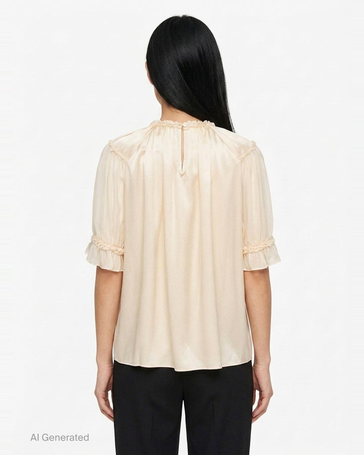 Alina Short Sleeve Silk Top | Ulla Johnson | Club21 - back