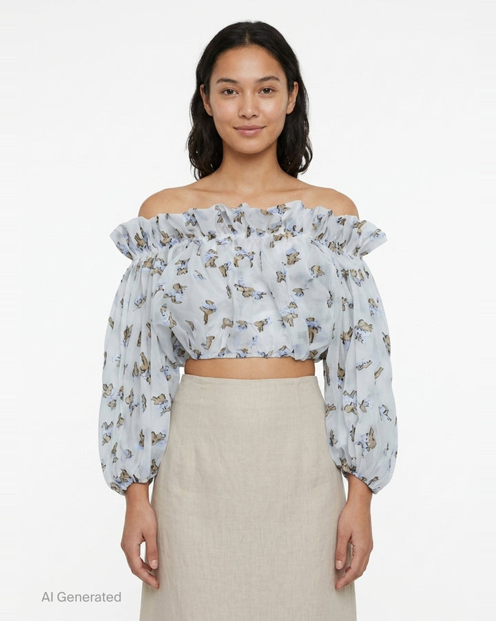 Ondine Off-Shoulder Organza Top | Ulla Johnson | Club21 - front