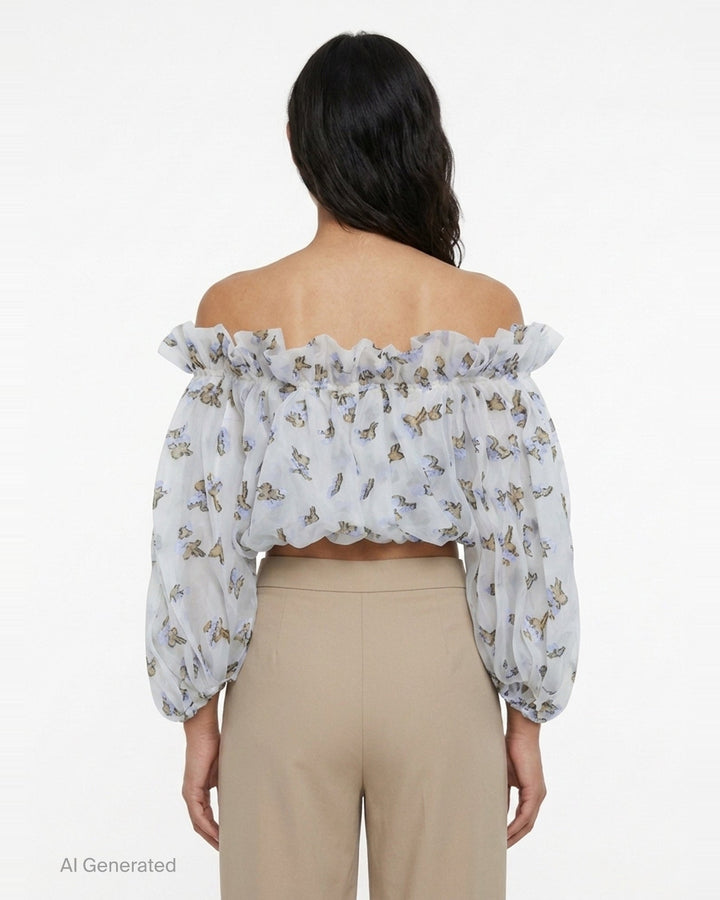 Ondine Off-Shoulder Organza Top | Ulla Johnson | Club21 - back