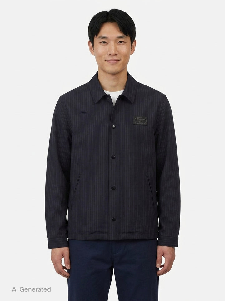 Pinstripe Button Down Jacket | Undercover | Club21 - front