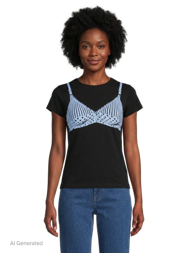 Bra Print Baby Tee | Vaquera | Club21 - front