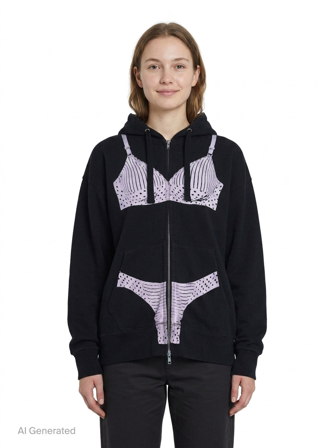 Trompe L'Oeil Zip Hoodie | Vaquera | Club21 - front