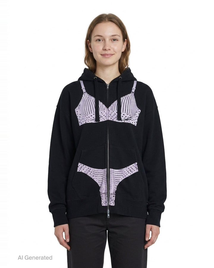 Trompe L'Oeil Zip Hoodie | Vaquera | Club21 - front