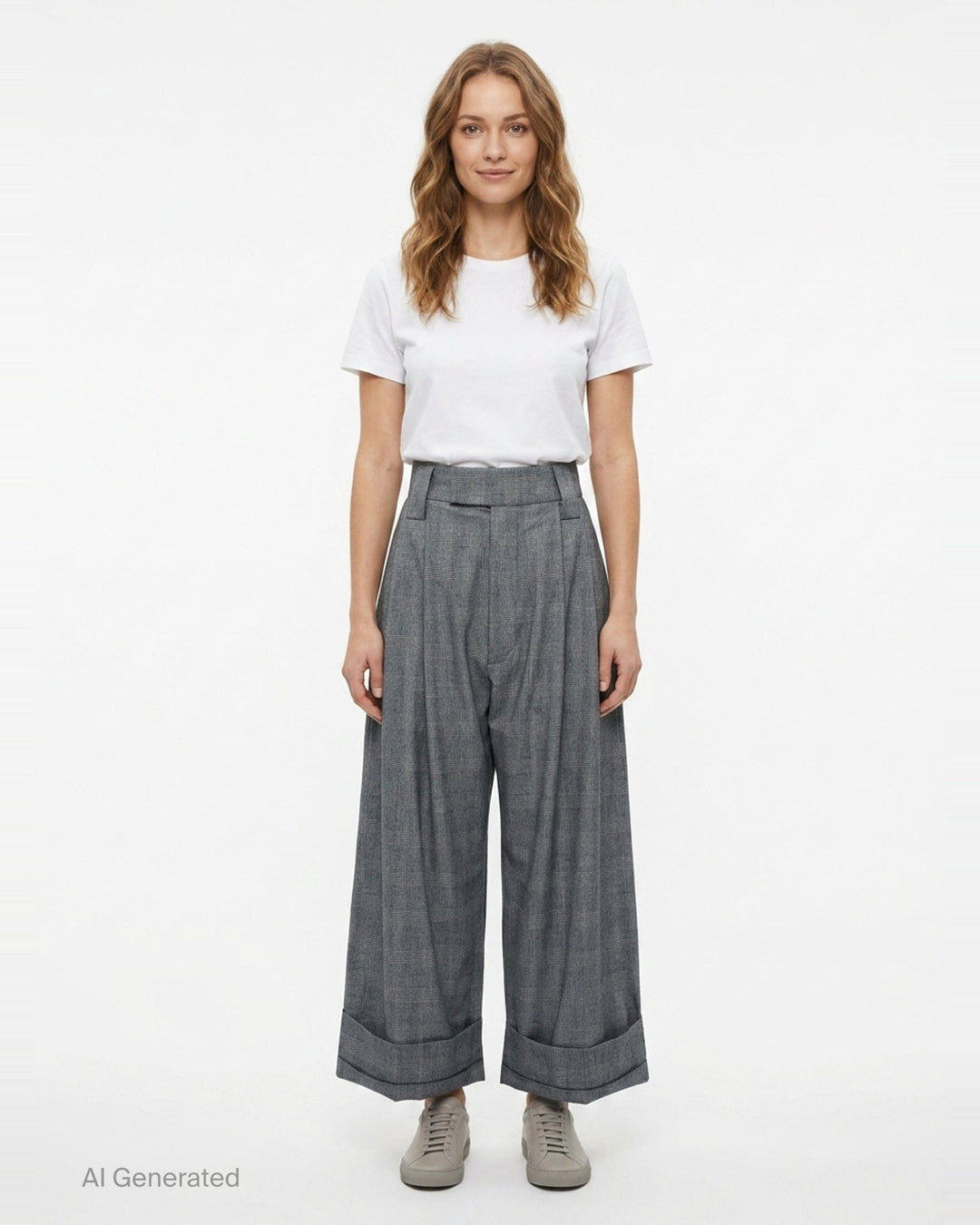 Wide Leg Plaid Trousers | Vaquera | Club21 - front