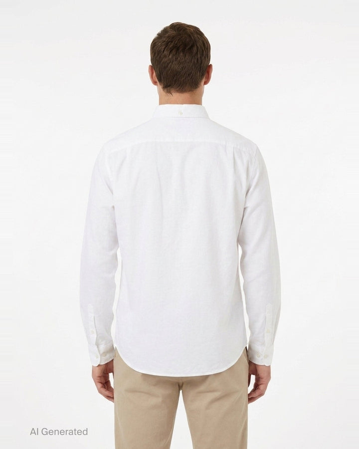 Long Sleeve Oxford Button Down Shirt | Vowels | Club21 - back