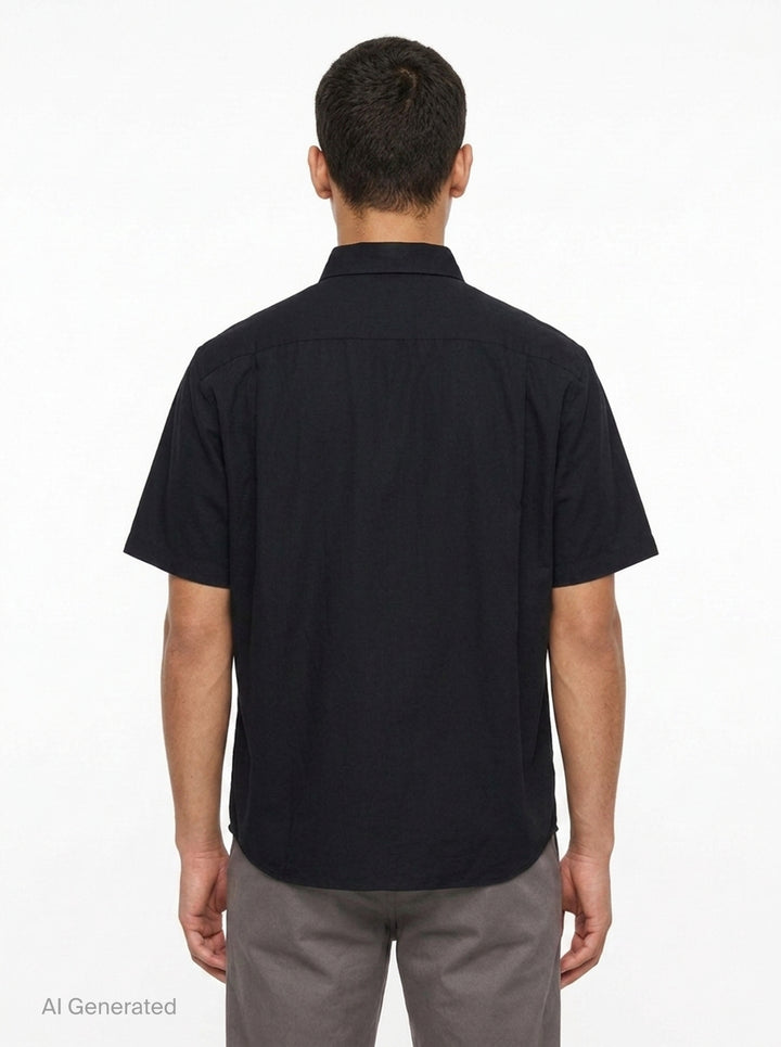 Short Sleeve Oxford Button Down Shirt | Vowels | Club21 - back