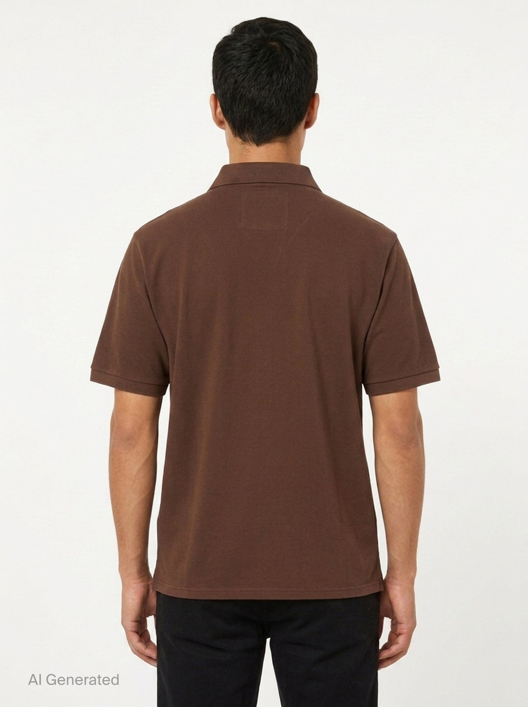 Short Sleeve Piqué Polo | Vowels | Club21 - back