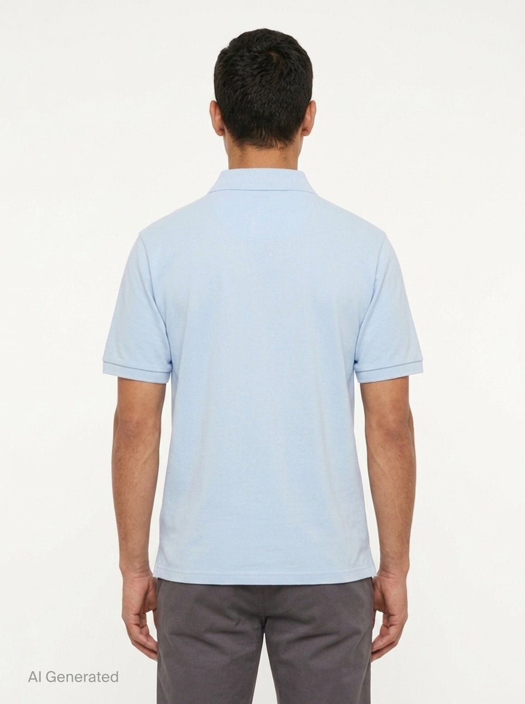 Short Sleeve Piqué Polo | Vowels | Club21 - back