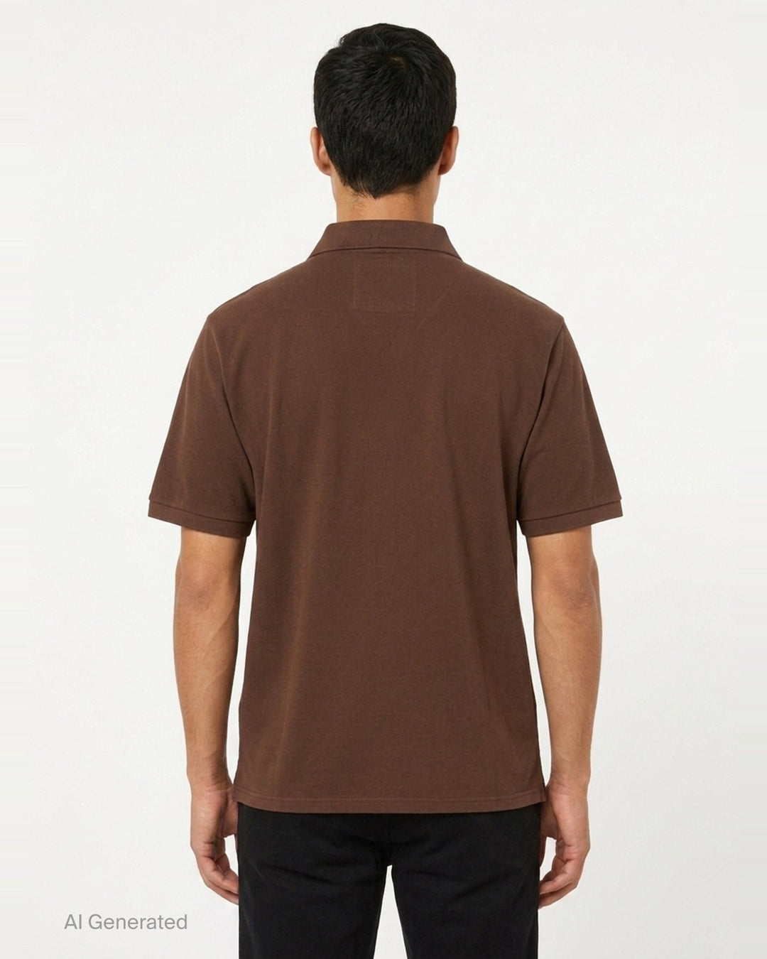 Short Sleeve Piqué Polo | Vowels | Club21 - back