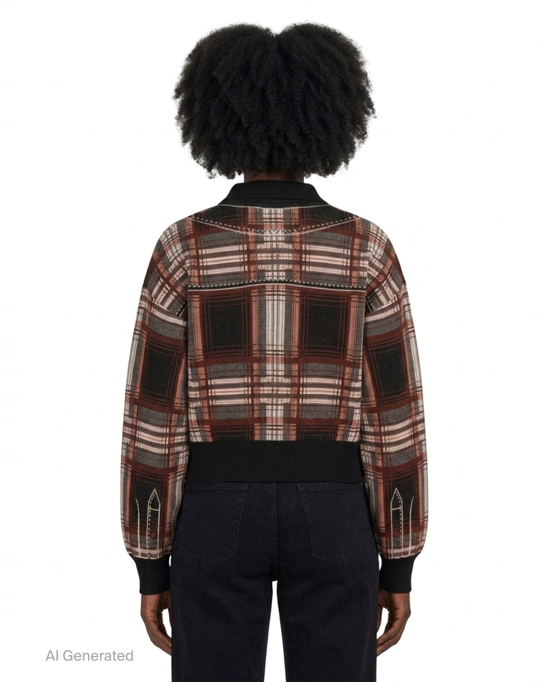 Plaid Knit Cardigan Jacket | We11done | Club21 - back