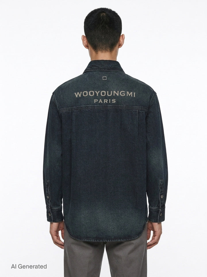 Back Logo Long Sleeve Shirt | Wooyoungmi | Club21 - back