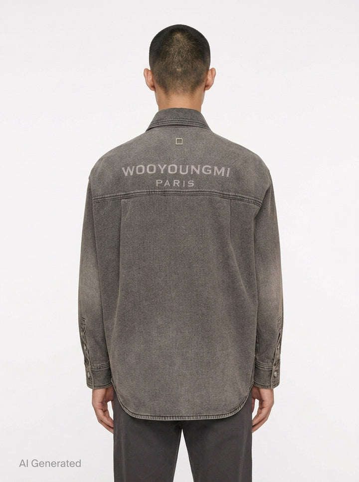Back Logo Long Sleeve Shirt | Wooyoungmi | Club21 - back