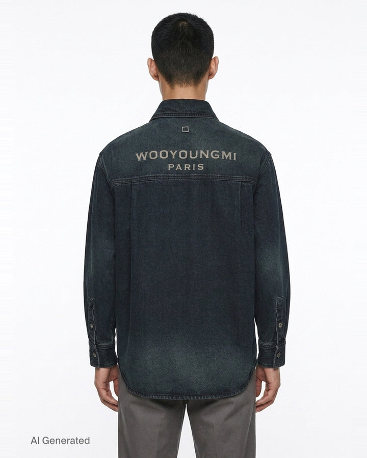 Back Logo Long Sleeve Shirt | Wooyoungmi | Club21 - back