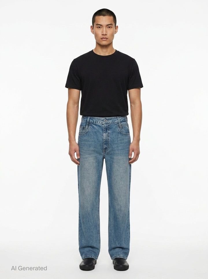 Light Blue Wash Jeans | Wooyoungmi | Club21 - front