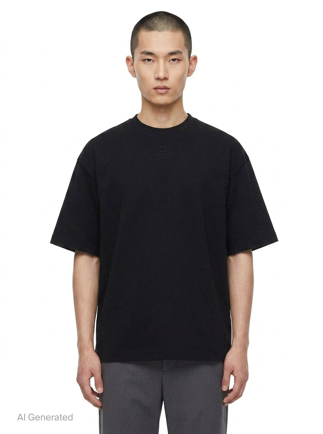 Oversized Front Square Embroidered Tee | Wooyoungmi | Club21 - front