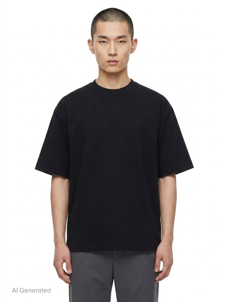 Oversized Front Square Embroidered Tee | Wooyoungmi | Club21 - front