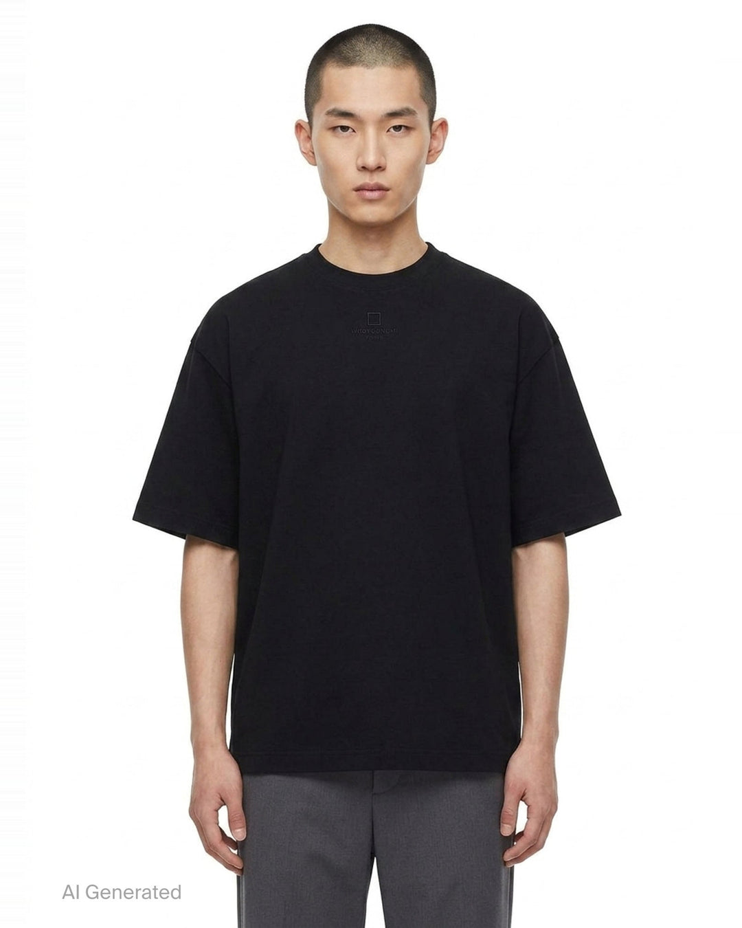 Oversized Front Square Embroidered Tee | Wooyoungmi | Club21 - front