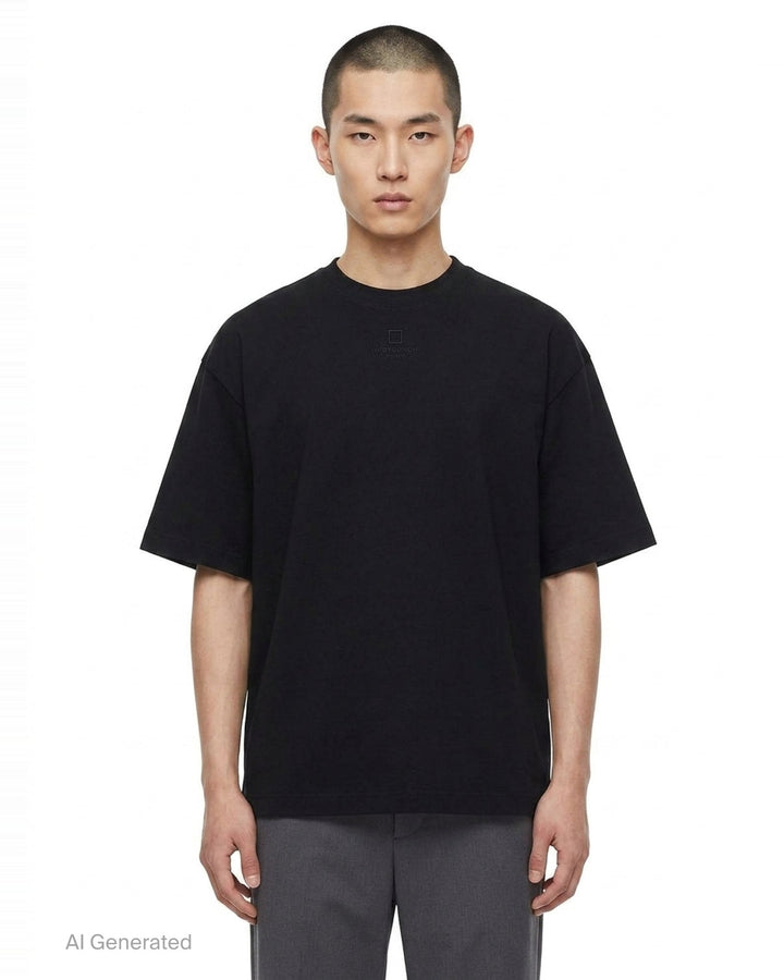 Oversized Front Square Embroidered Tee | Wooyoungmi | Club21 - front