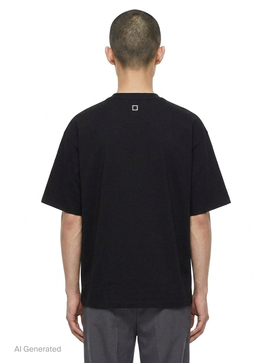 Oversized Front Square Embroidered Tee | Wooyoungmi | Club21 - back