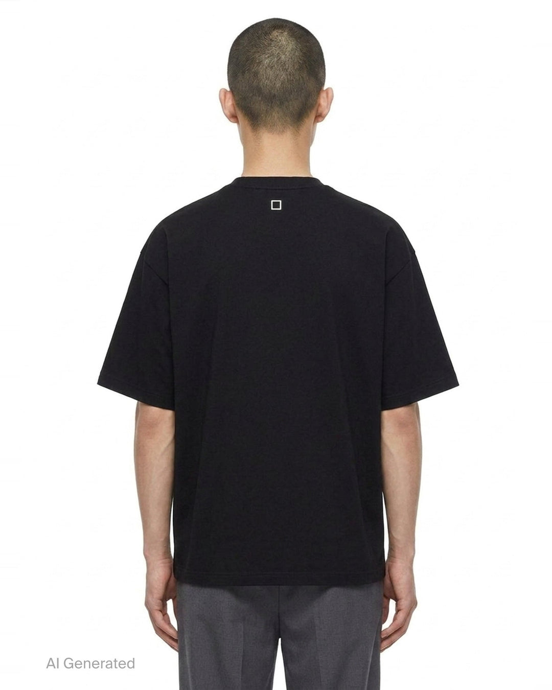 Oversized Front Square Embroidered Tee | Wooyoungmi | Club21 - back