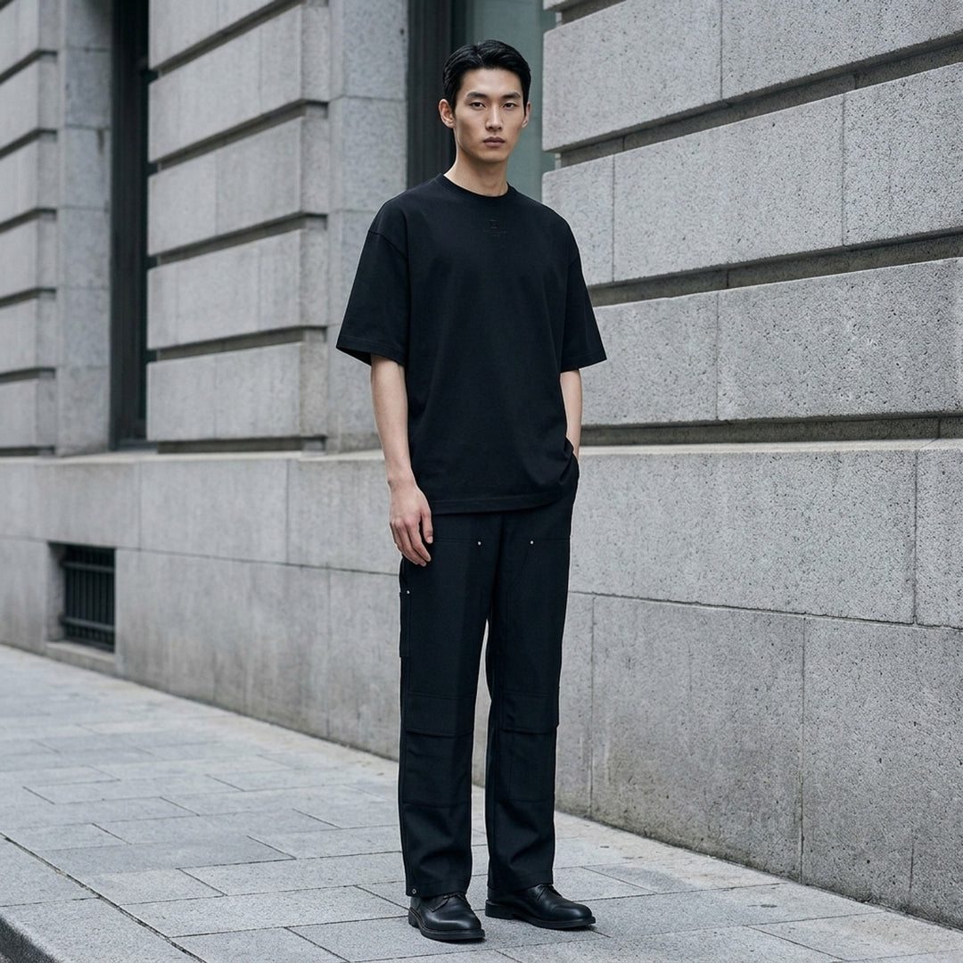Oversized Front Square Embroidered Tee | Wooyoungmi | Club21 - lifestyle