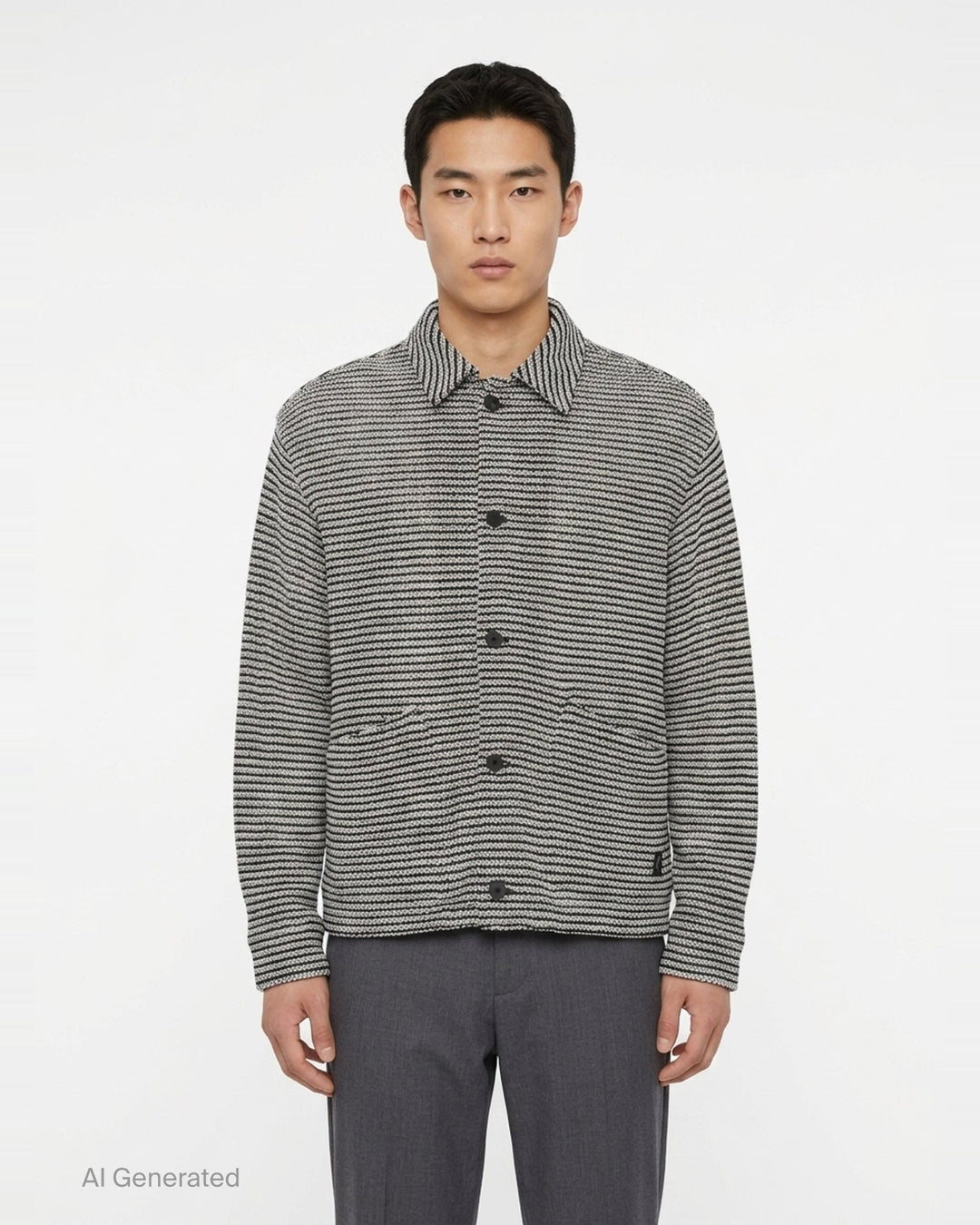 Textured Knit Shirt Jacket | Wooyoungmi | Club21 - front