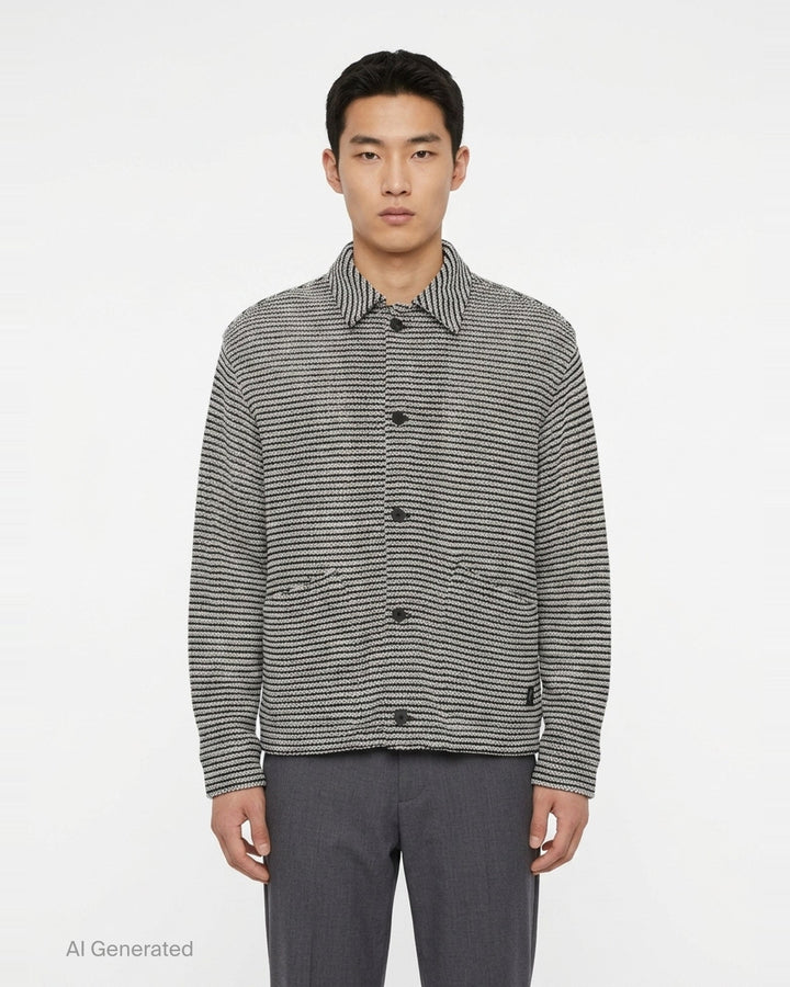 Textured Knit Shirt Jacket | Wooyoungmi | Club21 - front