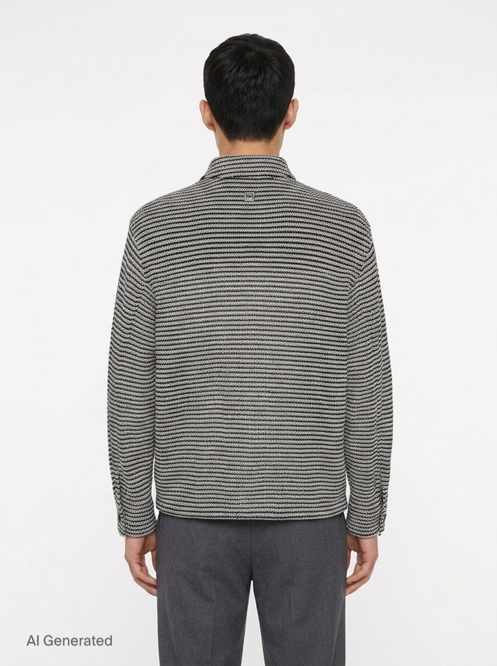 Textured Knit Shirt Jacket | Wooyoungmi | Club21 - back