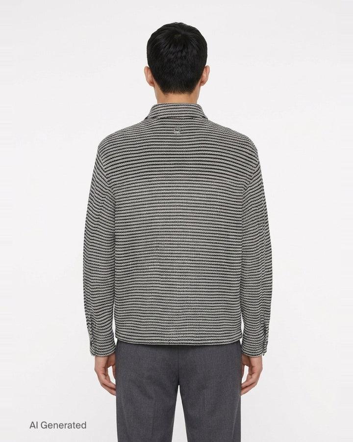 Textured Knit Shirt Jacket | Wooyoungmi | Club21 - back
