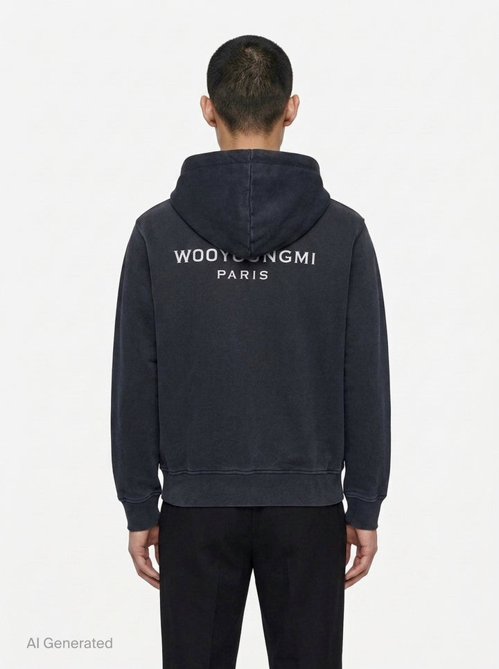 Washed Zip Up Hoodie | Wooyoungmi | Club21 - back