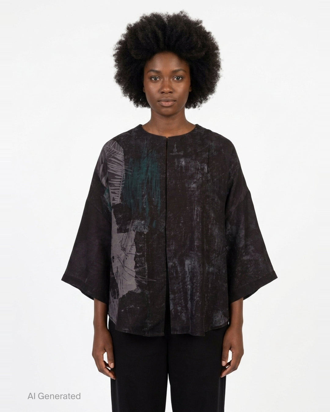 Abstract Print Half Sleeve Blouse | Y's | Club21 - front