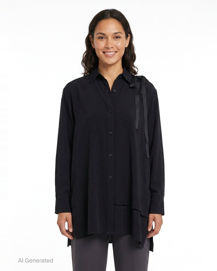 Double Cloth Asymmetric Blouse | Y's | Club21 - front