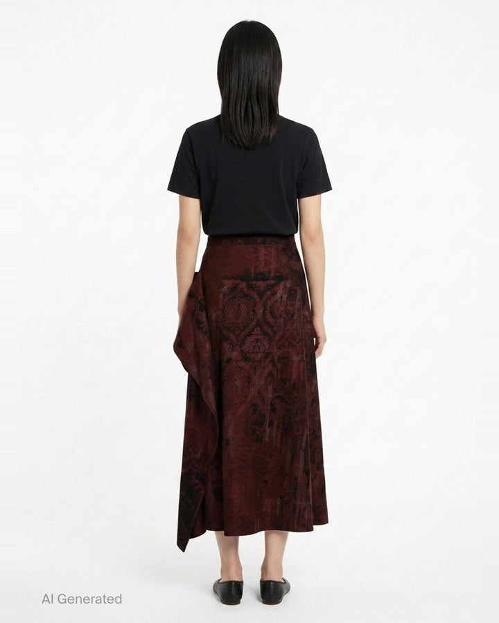 Drape Midi Skirt | Y's | Club21 - back