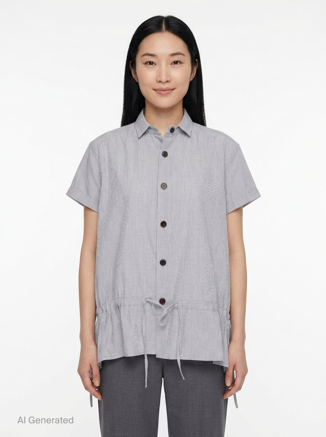 Front Gather Drawstring Blouse | Y's | Club21 - front