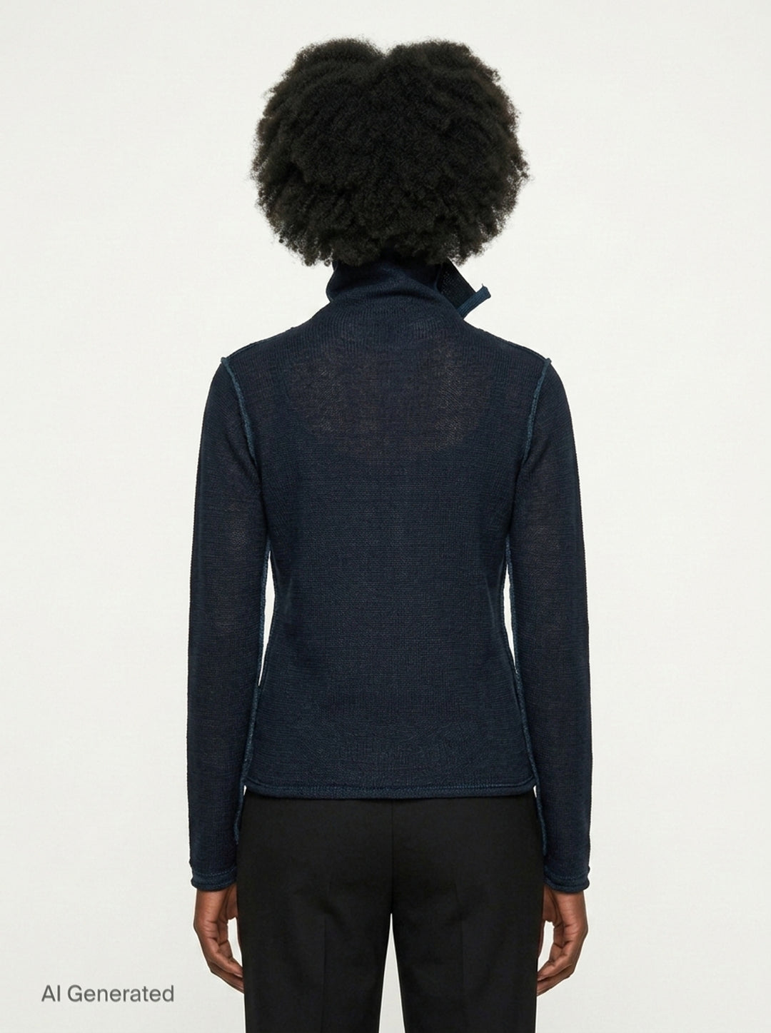 High Neck Knit Top with Cloth | Y's | Club21 - back