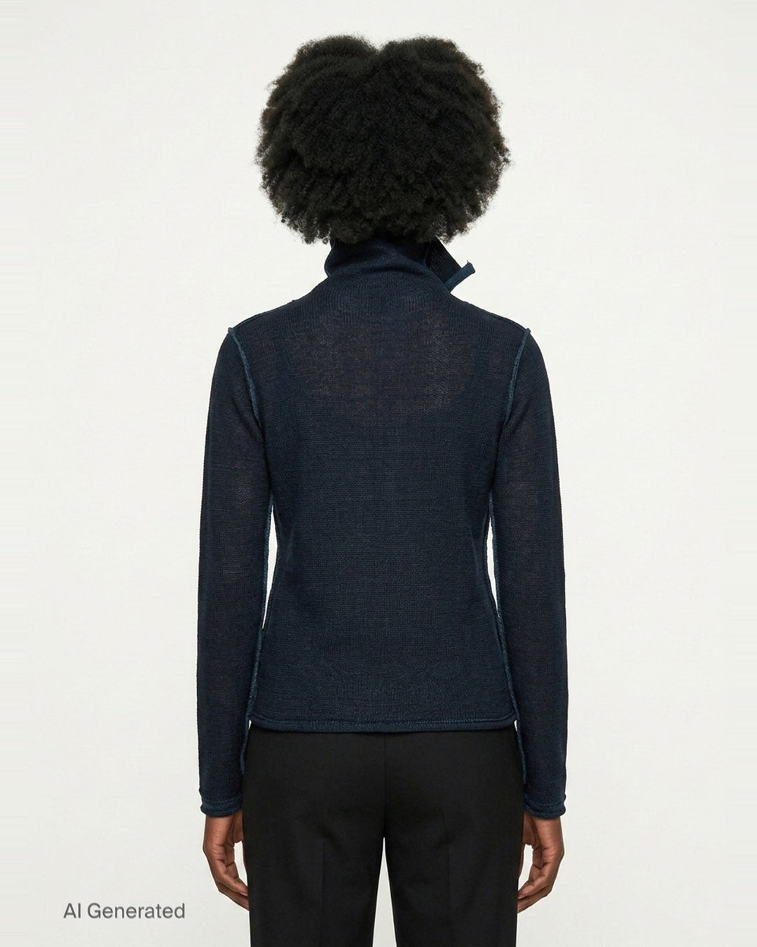 High Neck Knit Top with Cloth | Y's | Club21 - back