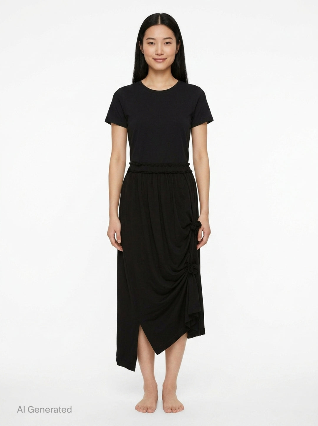 Lace-Up String Asymmetric Skirt | Y's | Club21 - front