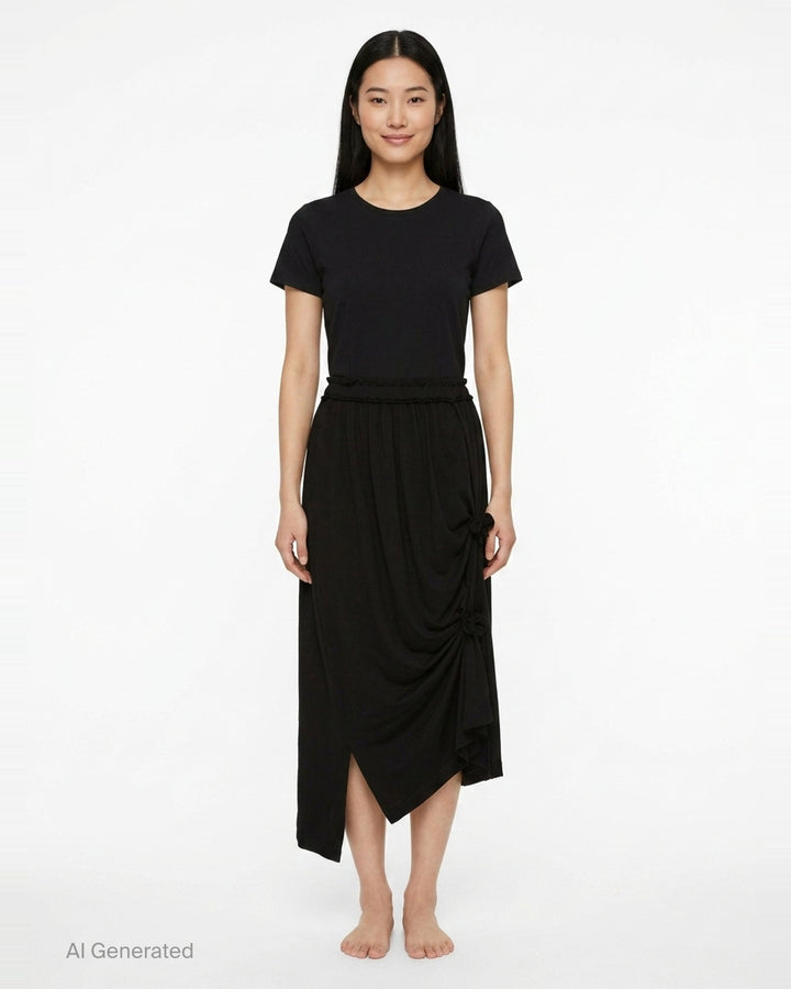 Lace-Up String Asymmetric Skirt | Y's | Club21 - front