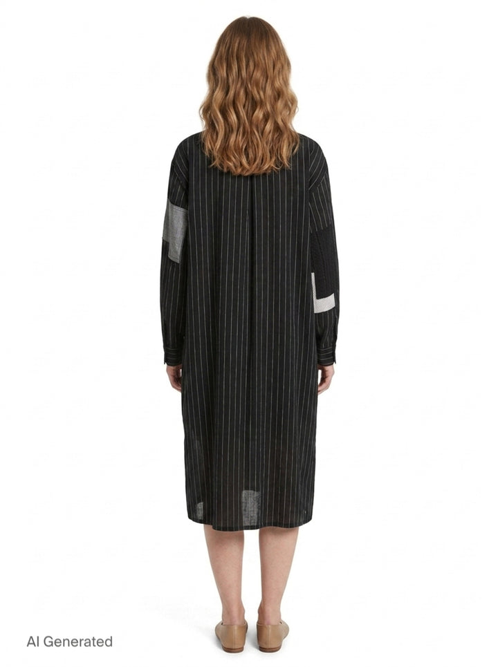 Patchwork Pinstripe Shirt Dress | Y's | Club21 - back