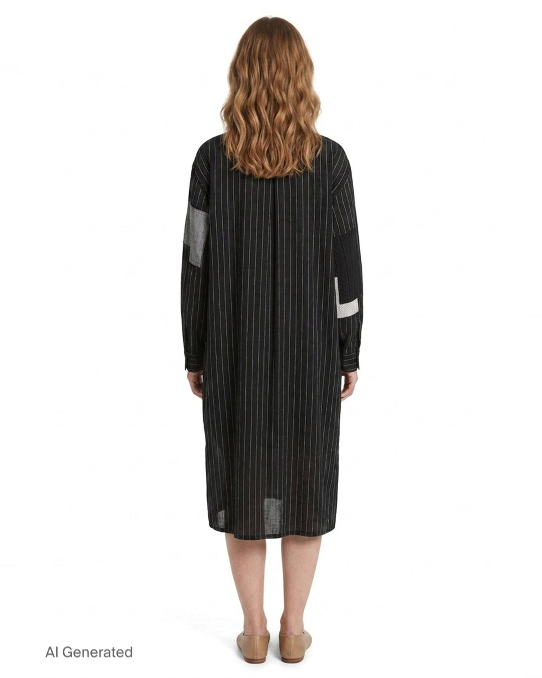 Patchwork Pinstripe Shirt Dress | Y's | Club21 - back