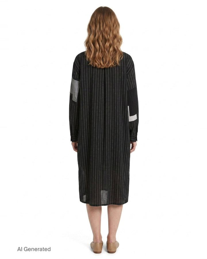 Patchwork Pinstripe Shirt Dress | Y's | Club21 - back
