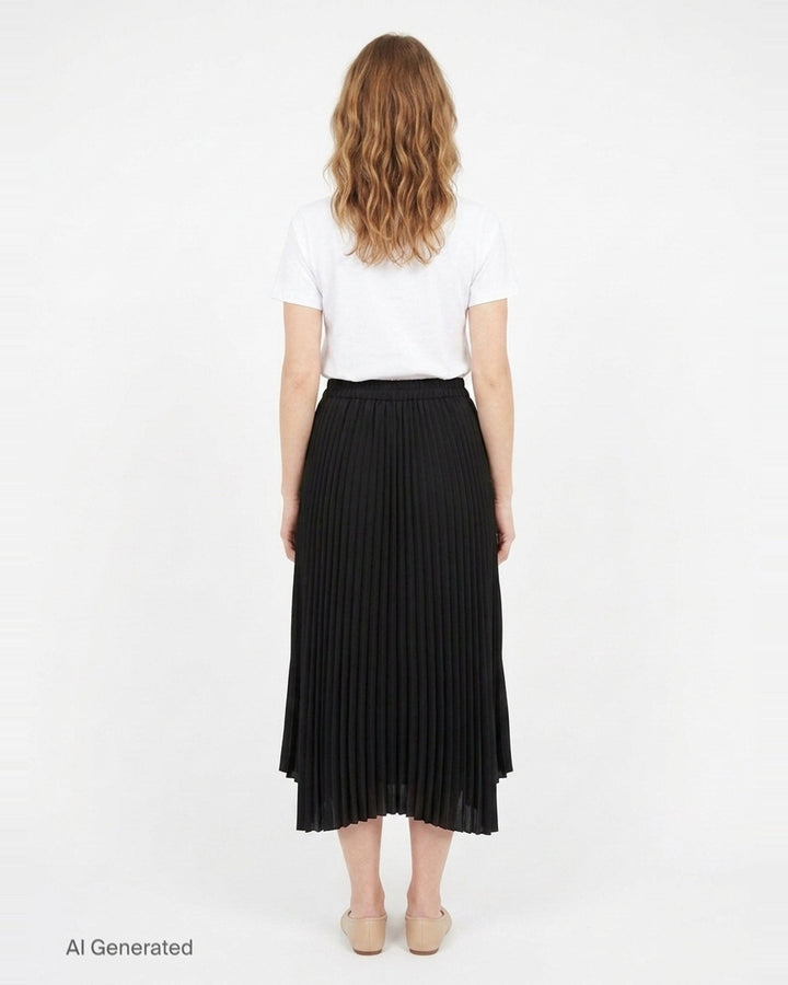 Pleated Uneven Midi Skirt | Y's | Club21 - back