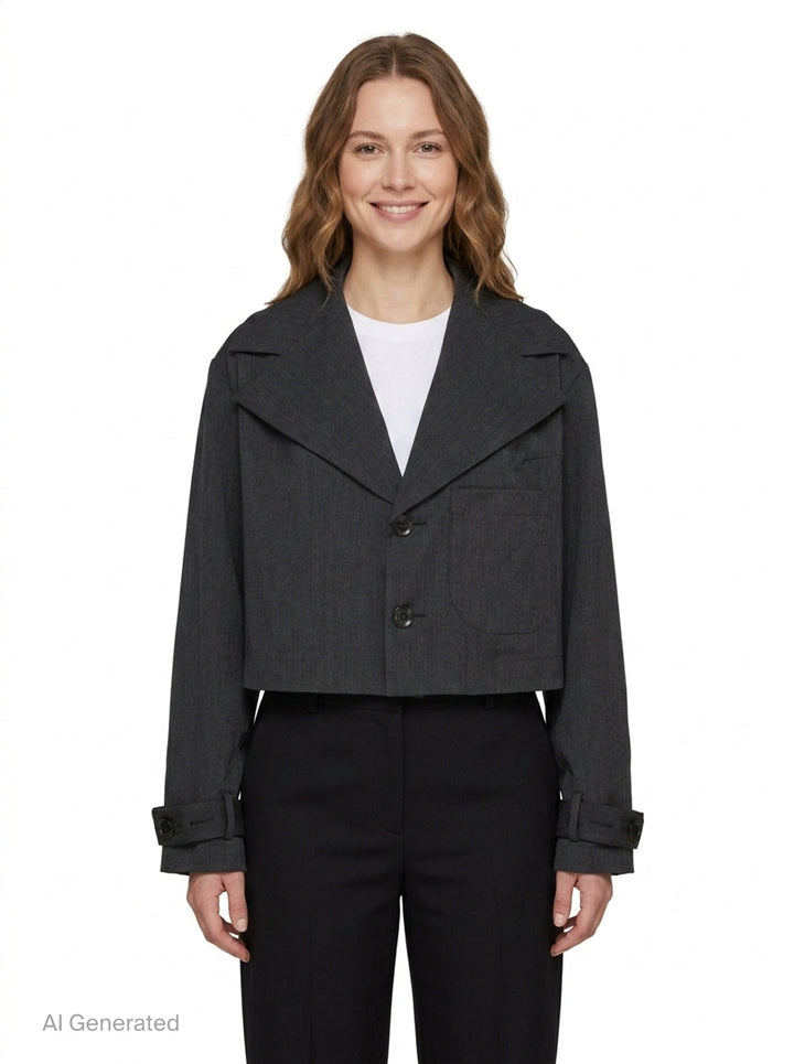 Wide Collar Long Sleeve Jacket | Y's | Club21 - front