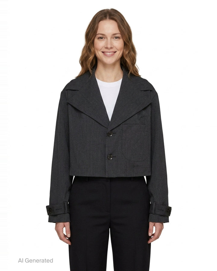 Wide Collar Long Sleeve Jacket | Y's | Club21 - front