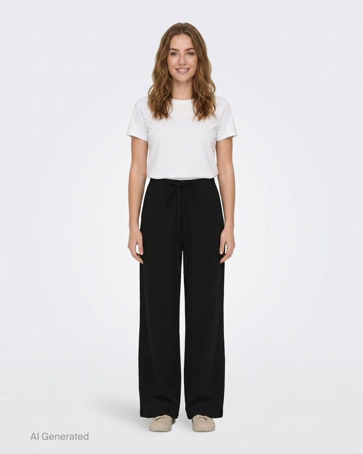 Wide Leg Drawstring Pants | Y's | Club21 - front